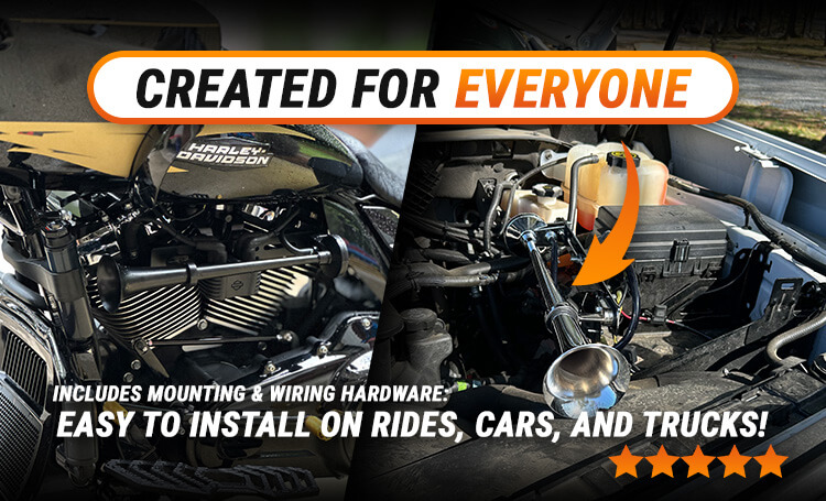 MotoHorn Installation on Motorcycle and Truck